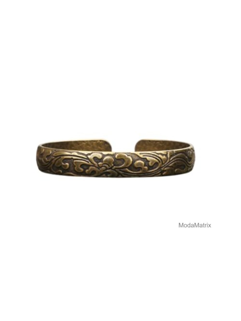 Brass Vintage Open Bangle Adjustable Flower Bracelet Elegant